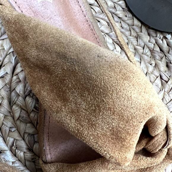 Miim Brown Genuine Leather Suede Square Toe Sandal Size 10 - Picture 3 of 10